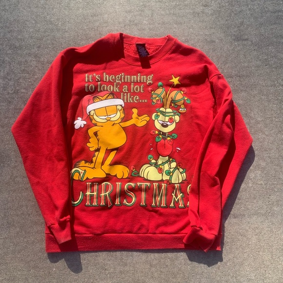 Vintage Garfield Christmas Sweatshirt 